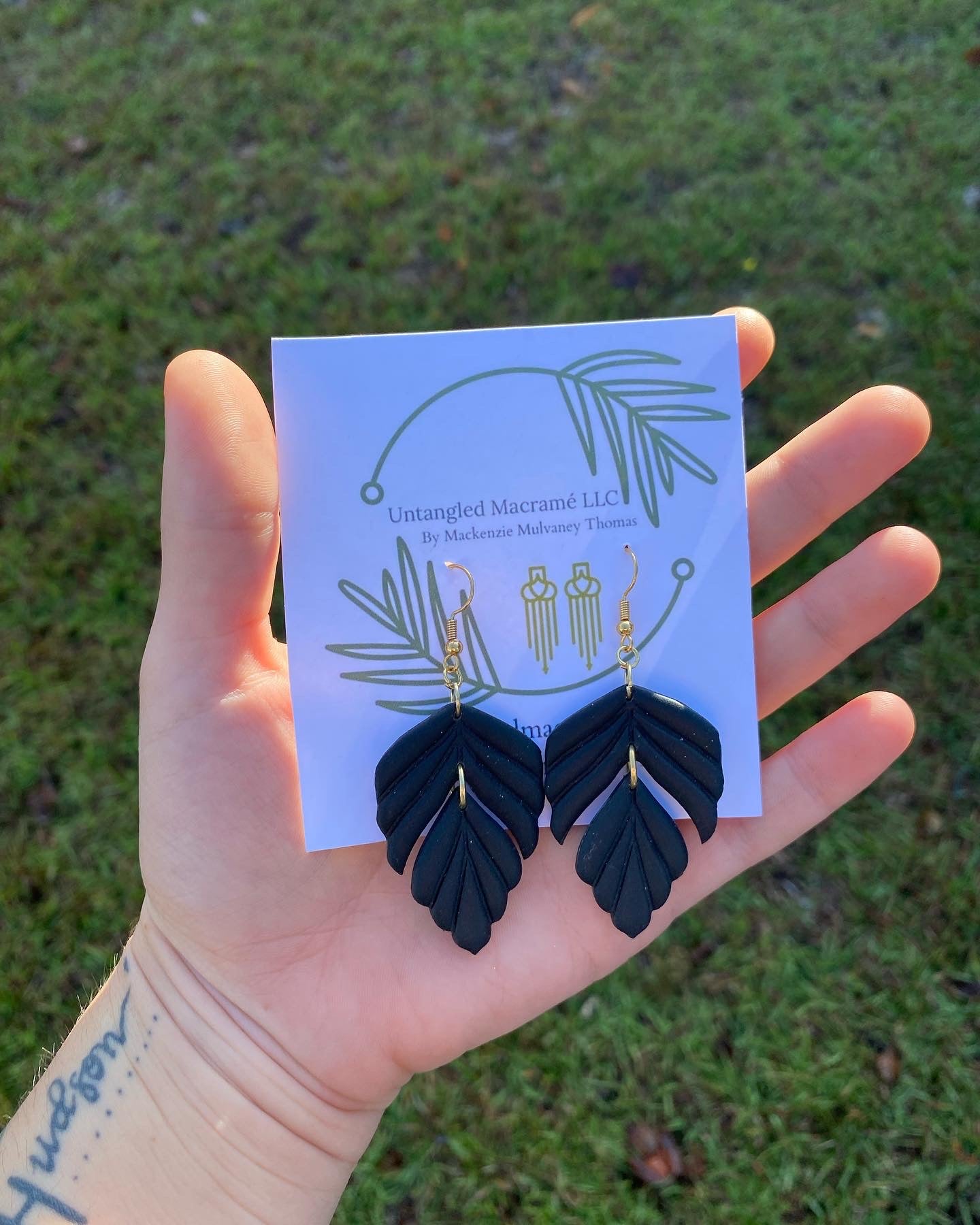 Black drop earrings