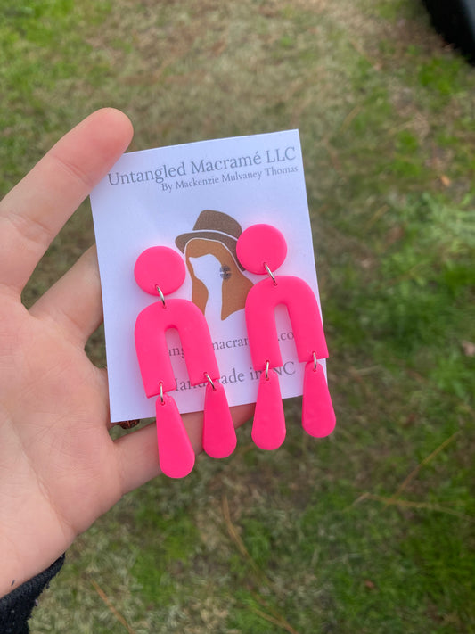 Hot pink earrings
