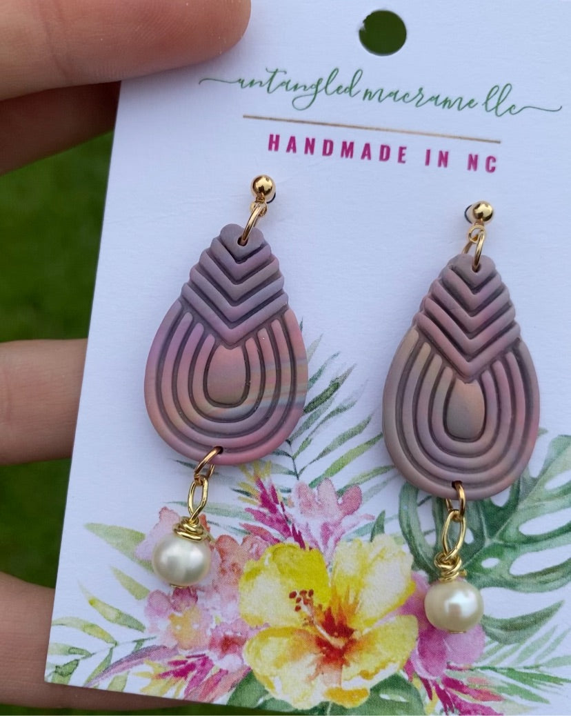 Lavender rainbow earrings