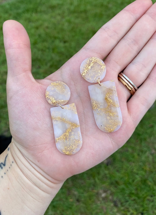 Glossy marble earrings