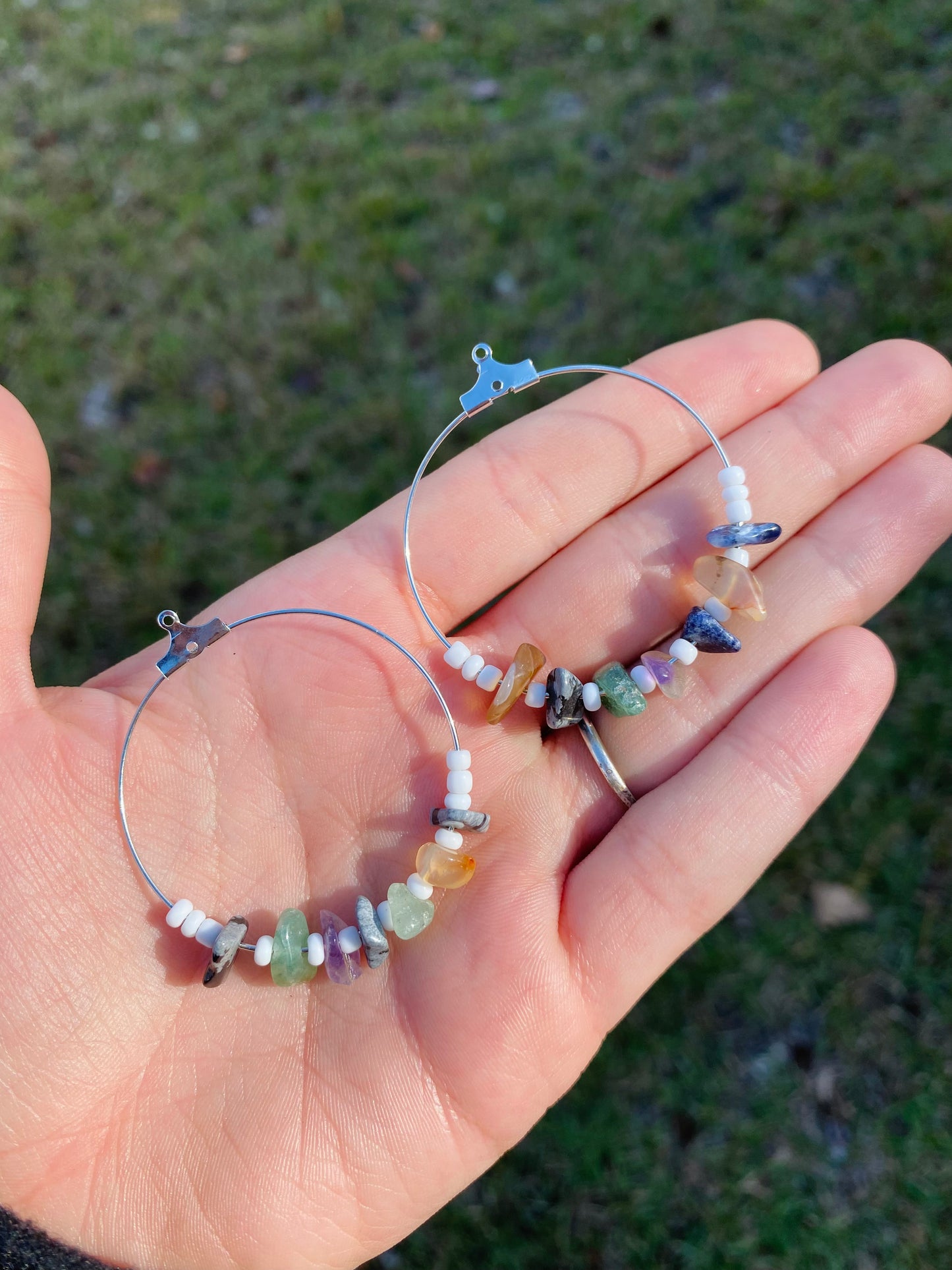 Mixed mineral earrings