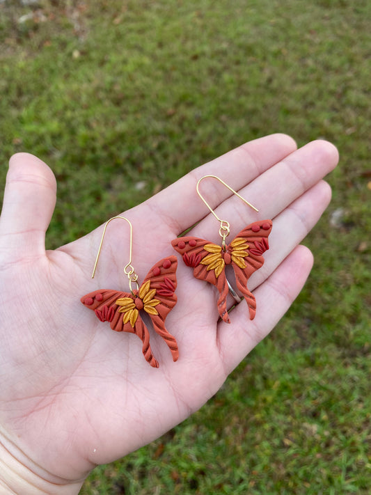 Cinnamon Butterfly Earrings