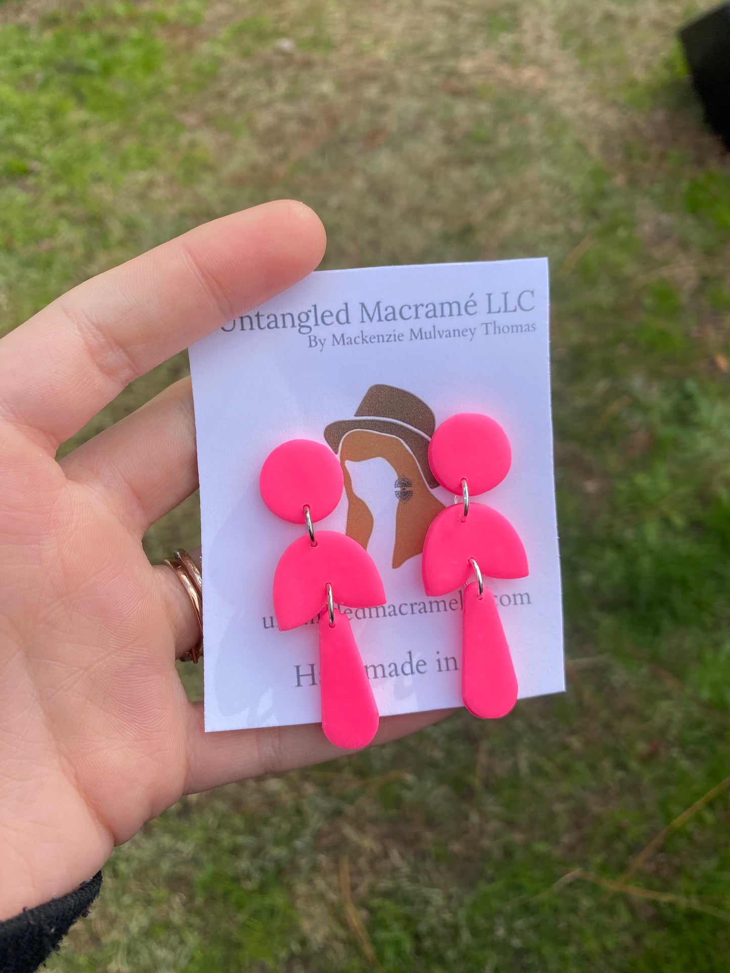 Hot pink earrings