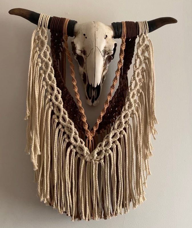 Macrame bull skull – mackenziemulvaney